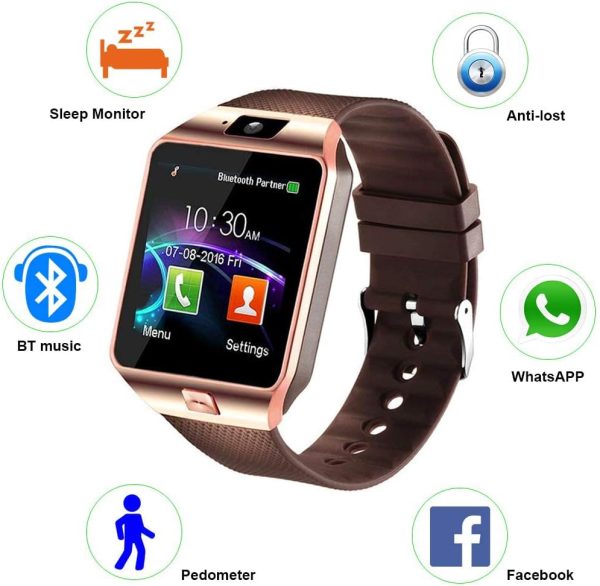 Dz09 Bluetooth Smartwatch,touchscreen Wrist Smart Phone Watch Sports Fitness Tracker With Sim Sd Card Slot Camera