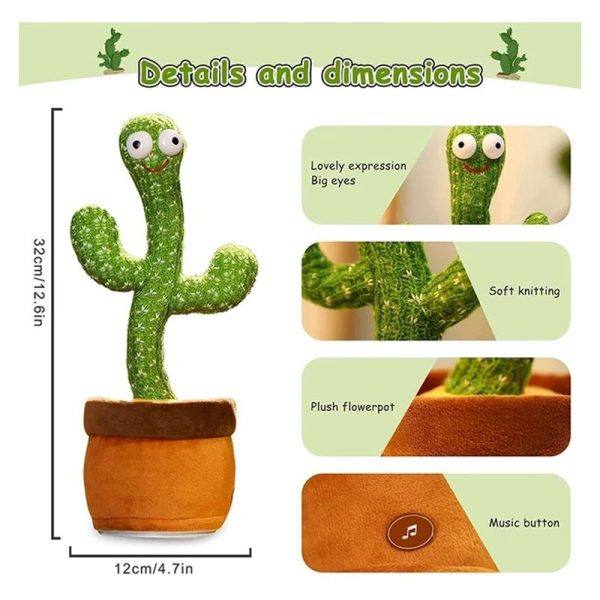 Portable Rechargeable Dancing Cactus Toy - Funny Education Toys For Babies